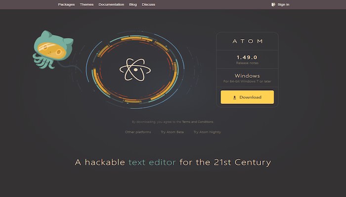 Atomのトップページ