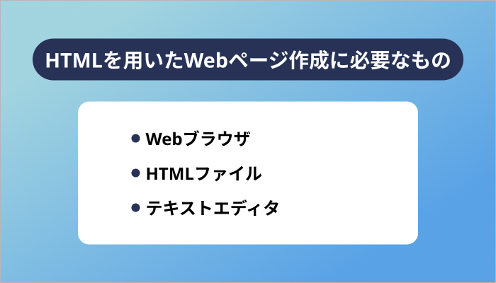 HTMLを用いたWebページ作成に必要なもの