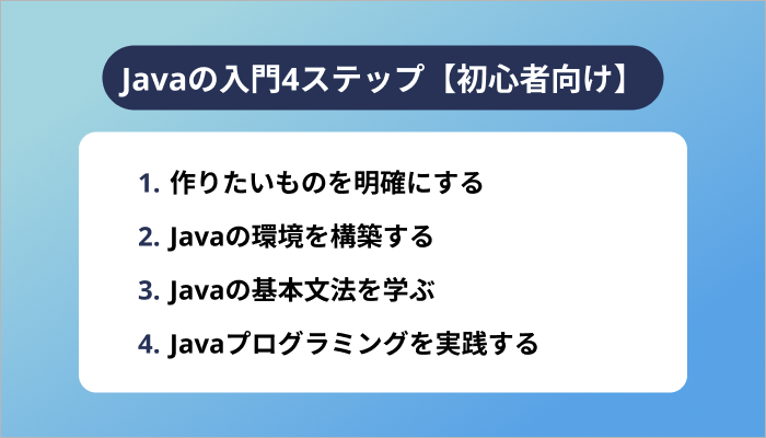 Javaの入門4ステップ【初心者向け】