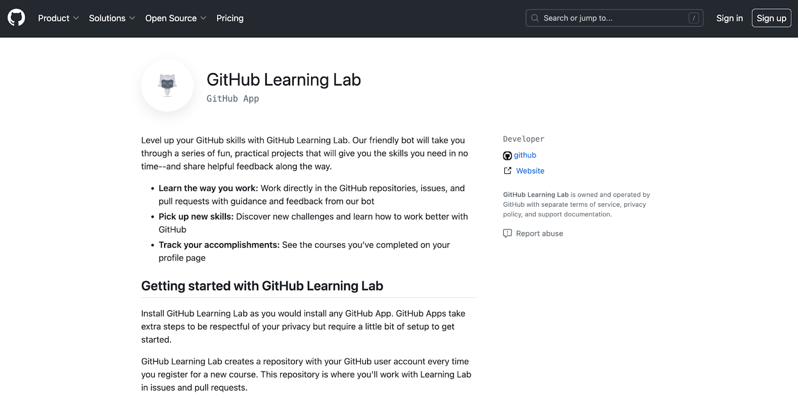 GitHub Learning Lab